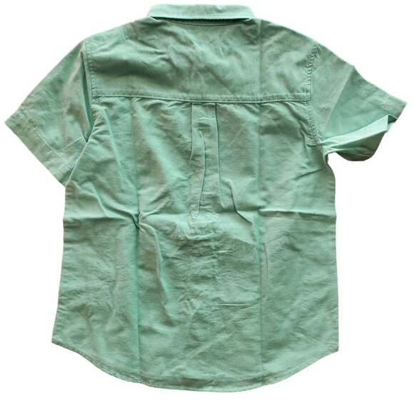 NEW Old Navy Boys Oxford Shirt Short Sleeve Pocket Size Small Rainwater - Picture 2 of 2